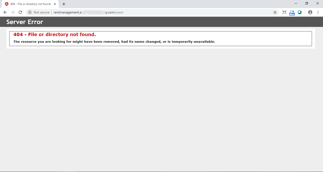 Problem serwera 404 nie znaleziono pliku lub katalogu